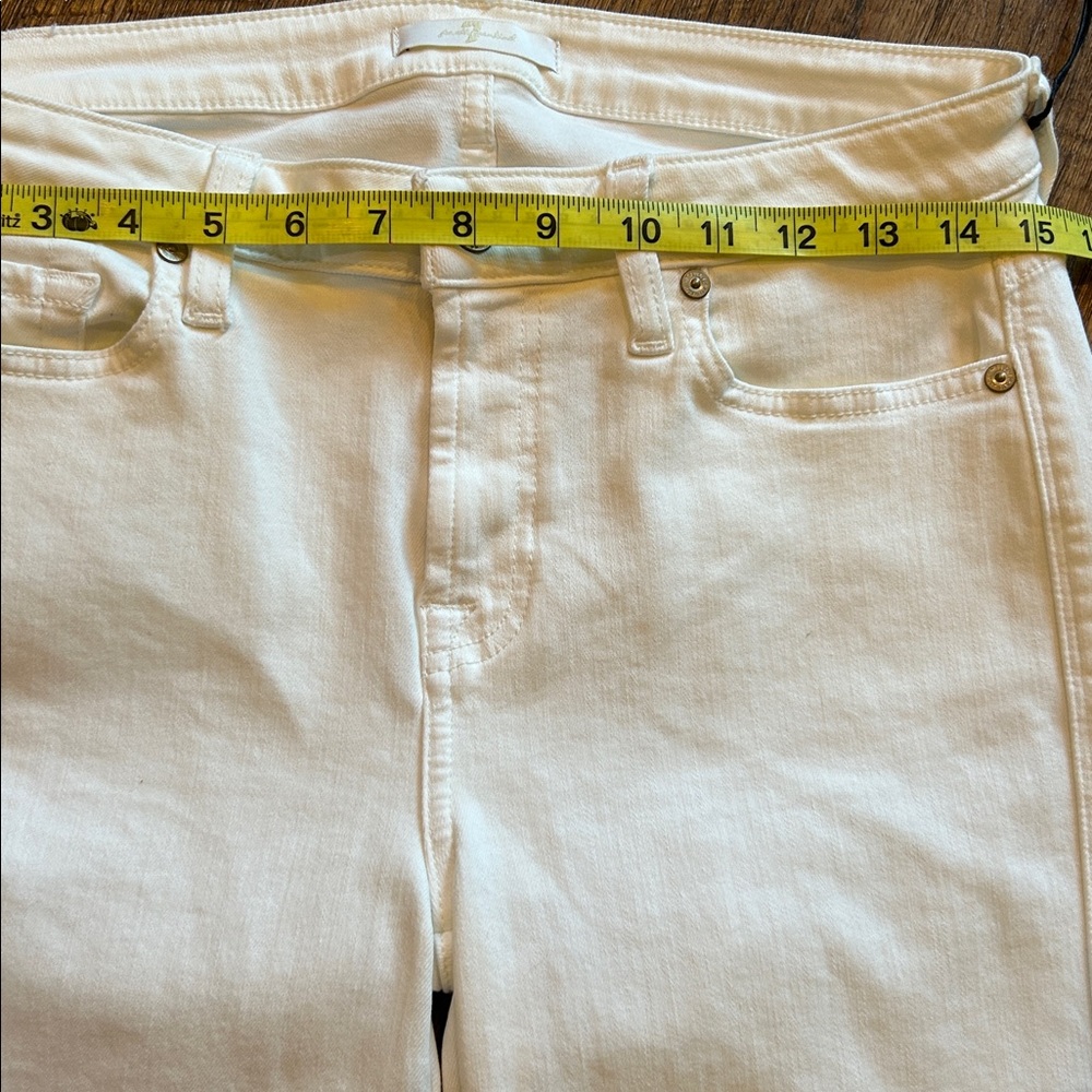 7 For All Mankind NWT White Kimmie Straight Leg Denim Jeans size women’s 29 - Picture 6 of 8